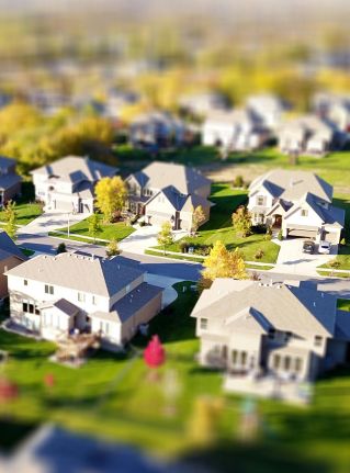 High Angle Shot of Suburban Neighborhood